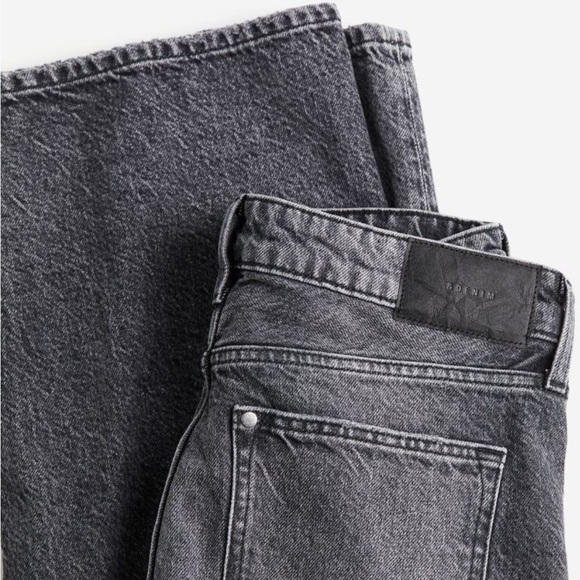 H&M Baggy Wide Low Jeans in Dark Gray Size 6 - Picture 4 of 5